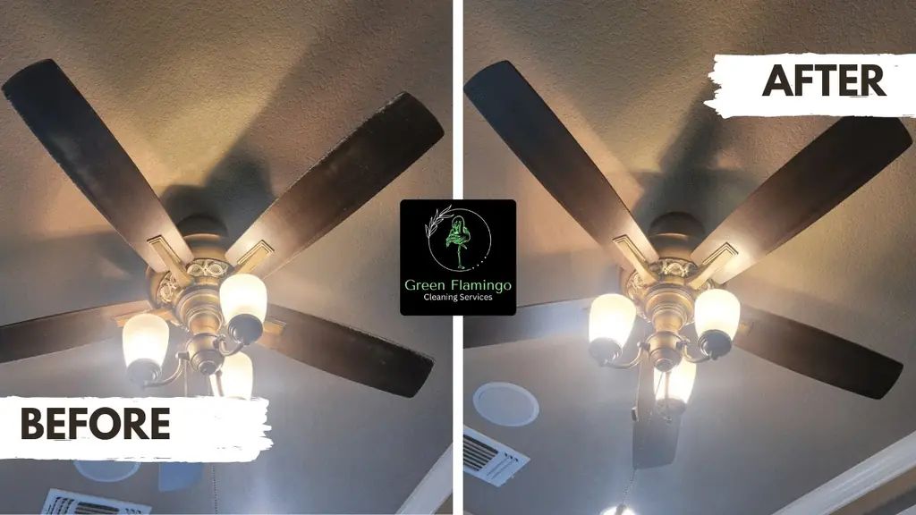 Before and after: ceiling fan blades and light kit